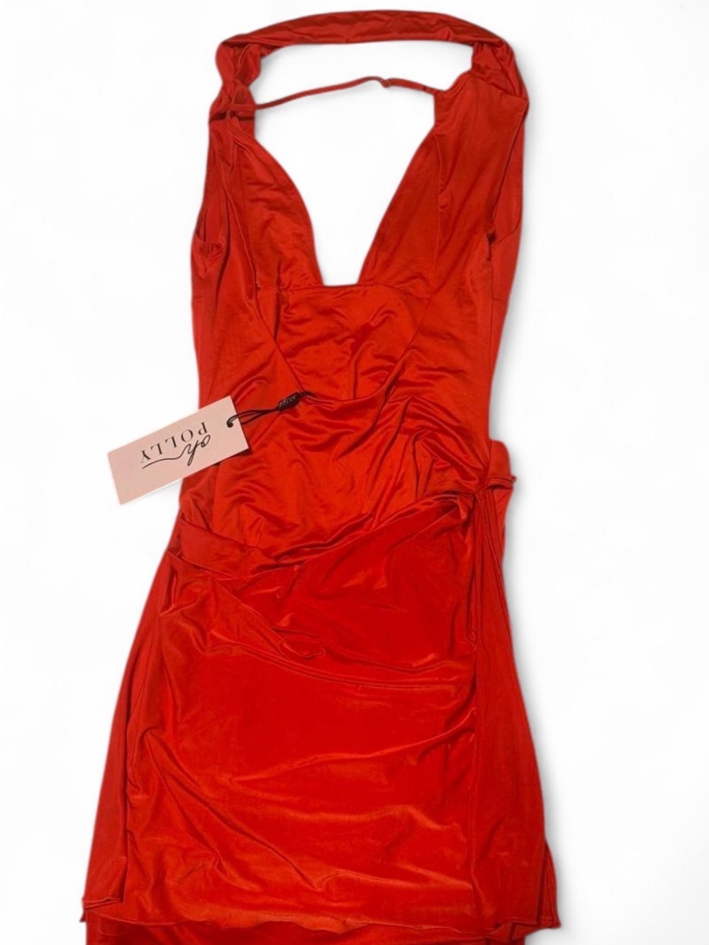 Oh Polly Red Plunge Backless Bodycon Dress